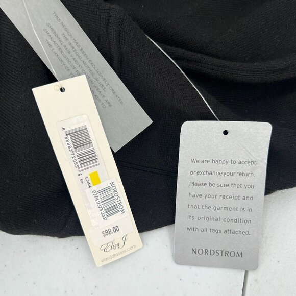 NWT Eliza J M Black Lace Sleeve Sweater Dress A-Line Knit Holiday Feminine - Picture 5 of 11